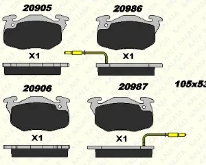 FREN BALATASI ÖN FİŞLİ YM R9 -R11 -R19 -CLİO -P106 -P205 -P206 -P306 -P405 -EXPRESS -SAXO