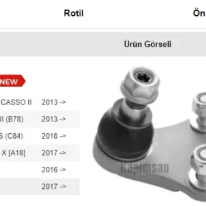 ALT ROTİL 13- C4 PICASSO II - C5 AIR CROSS - OPEL GRANDLAND X - 3008 II - 5008 II