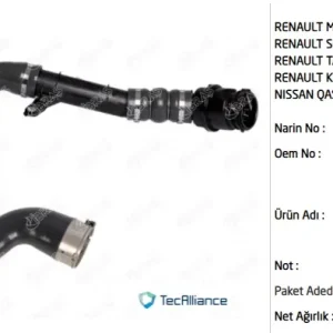 TURBO HORTUMU (PLA. HARİÇ) KADJAR - MEGANE IV - SCENİC IV - TALİSMAN - QASHQAI II 1.5 DCİ
