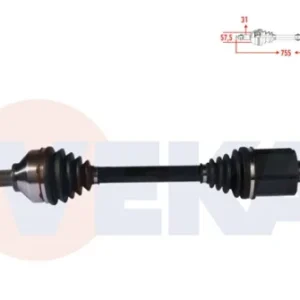 AKS KOMPLE SOL ÖN UZUNLUK 755mm FORD TRANSİT CUSTOM (V362) UZUN SASE 2.2 TDCI - 2.0 TDCI 2012-