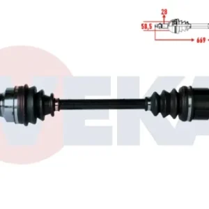 AKS KOMPLE SOL ÖN UZUNLUK 669mm CITROEN C5 III 1.6 HDI M-T 2008-2015- JUMPY II 1.6 HDI 2006-- PEUGE