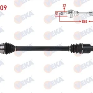AKS KOMPLE SAĞ ÖN UZUNLUK 880mm FIAT FIORINO 1.4i M-T 2007- CITROEN NEMO 1.4i M-T 2007- - PEUGEOT