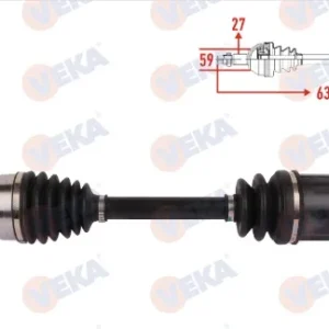 AKS KOMPLE SOL ÖN UZUNLUK 630mm FIAT 500 X 1.4 6 AT-6 MT 2014- - JEEP RENEGADE 1.4 6 AT-6 MT 2014-