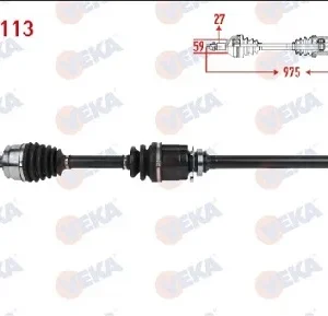 AKS KOMPLE SAĞ ÖN UZUNLUK 975mm FIAT 500 X 1.4 6 AT-6 MT 2014-JEEP RENEGADE 1.4 6 AT-6 MT 2014-