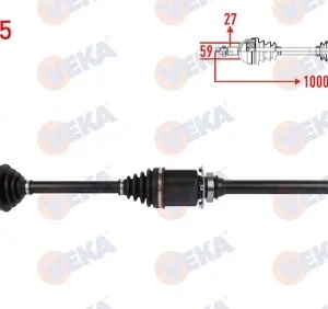 AKS KOMPLE SAĞ ÖN UZUNLUK 1000mm FIAT 500 X 1.6 MJT 6AT - 6MT 2014- - JEEP RENEGADE 1.6 CRD 6AT - 6M
