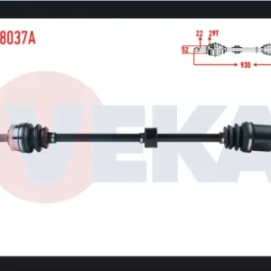 AKS KOMPLE SAĞ ÖN OPEL MERIVA A 1.6 ABSLİ 29 DIS UZUNLUK 930mm 2003-2010