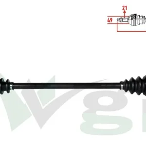 AKS KOMPLE SAĞ ÖN 12- CİTROEN - PEUGEOT 301 1.2 VTI M-T UZUNLUK 884MM