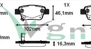 FREN BALATASI ARKA İKAZLI 03-08 TOYOTA AVENSIS 1.6 VVT-I 16.30mm