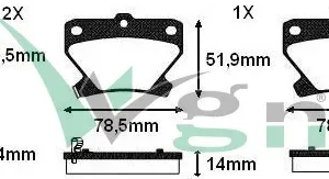 FREN BALATASI ARKA İKAZLI 99-05 TOYOTA YARIS 1.0İ 14.00mm