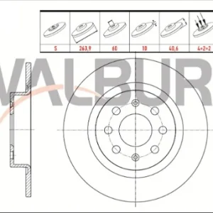 FREN DİSKİ ARKA DUZ 4 BJN 263,9X10X60X40,6 FIAT G.PUNTO 1.3 MJT - 1.9 MJT 2005-2012/ PUNTO EVO 1.3