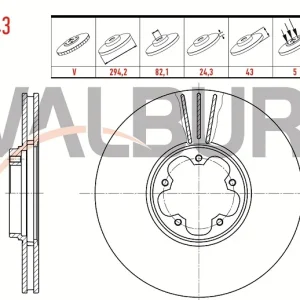 FREN DİSKİ ( ADET ) ÖN ( 294 ÇAP ) ARKADAN ÇEKİŞ 00- FORD TRANSİT V184