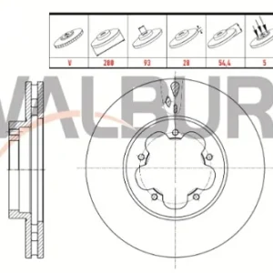 FREN DİSKİ ON HAVALI 5 BJN 280X28X93X54,4 FORD TRANSIT (V347) 2.2 TDCI ONDEN CEKIS 2006-2014 / TRA