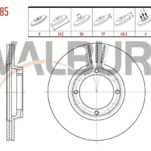 FREN DİSKİ ON HAVALI 4 BJN 242X19X86X40,5 HYUNDAI EXCEL 1.3i - 1.5i 1990-1995/ ACCENT I (X-3) 1.3i