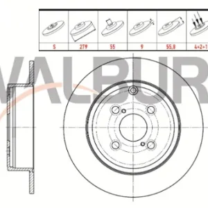 FREN DİSKİ ARKA DUZ 4 BJN 279X9X55X55,8 TOYOTA COROLLA (_E12_) 1.4 D-4D 2002-2007 / COROLLA 2.0 D 2