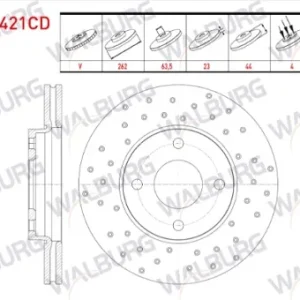 FREN DİSKİ ON HAVALI 4 BJN 262X23X63,5X44 FORD FIESTA VII 1.5 TDCI 2017- / FIESTA VII 1.1 4 2017- /