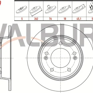 FREN DİSKİ ( ADET ) ARKA ( 262 ÇAP ) 11-17 ELENTRA - İ30 - KIA CEED III 1.6İ - 1.6 CRDİ