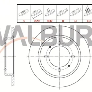 FREN DİSKİ ARKA DUZ 4 BJN 259,8X10X90X41 MITSUBISHI CARISMA 1.6 1995-2006/ CARISMA 1.8 GDI 1995-200