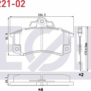 FREN BALATASI FİŞLİ ÖN 85-97 LADA SAMARA 1.1 - 1.3 - 1.5 17.50MM