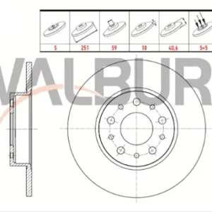 FREN DİSKİ ARKA DUZ 5 BJN 251X10X59X40,6 FIAT EGEA 1.6 MJT 2015- / 500L 1.6 MJT - 0.9 / 1.4 2012-/