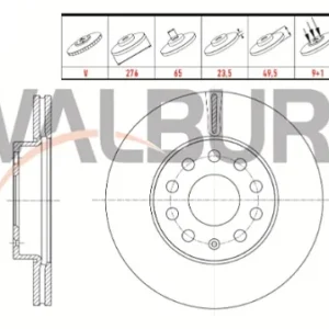 FREN DİSKİ ON HAVALI 5 BJN 276X23,5X65X49,5 VOLKSWAGEN GOLF VII 1.6 TDI 2012-/ GOLF VII 1.2 TSI 201